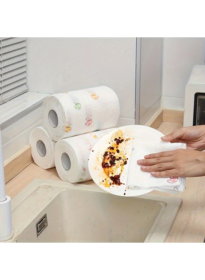 Reusable Paper Towels Roll 200 Pack Washable Non Stick Kitchen Cleaning Cloths Random Pattern - Image 5